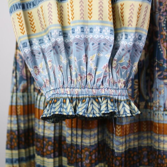 Anthropologie Current Air Womens Small Ornate Floral Boho Mini Dress - Picture 6 of 8